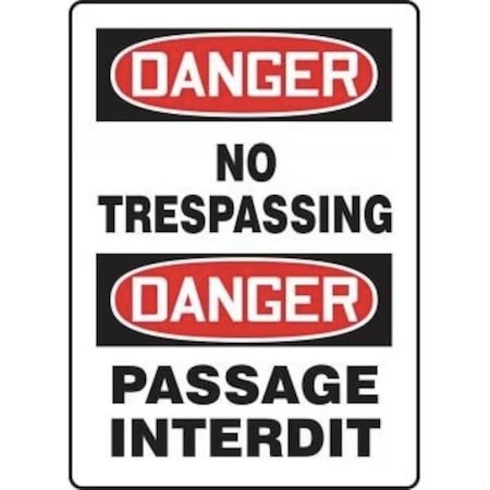 Accuform BILINGUAL OSHA DANGER SAFETY SIGN NO FBMADM076XL